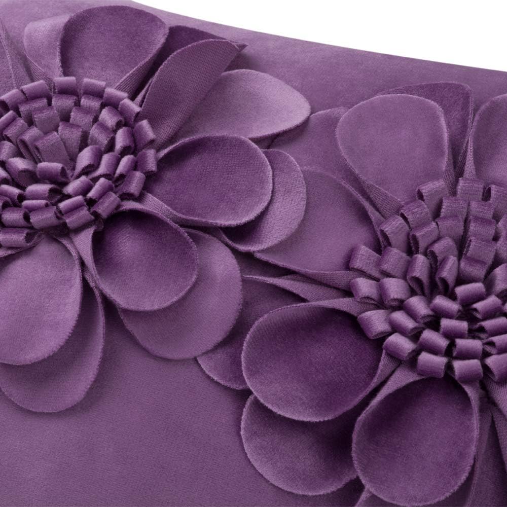 VG|purple|3D Flower Throw Pillow Cover