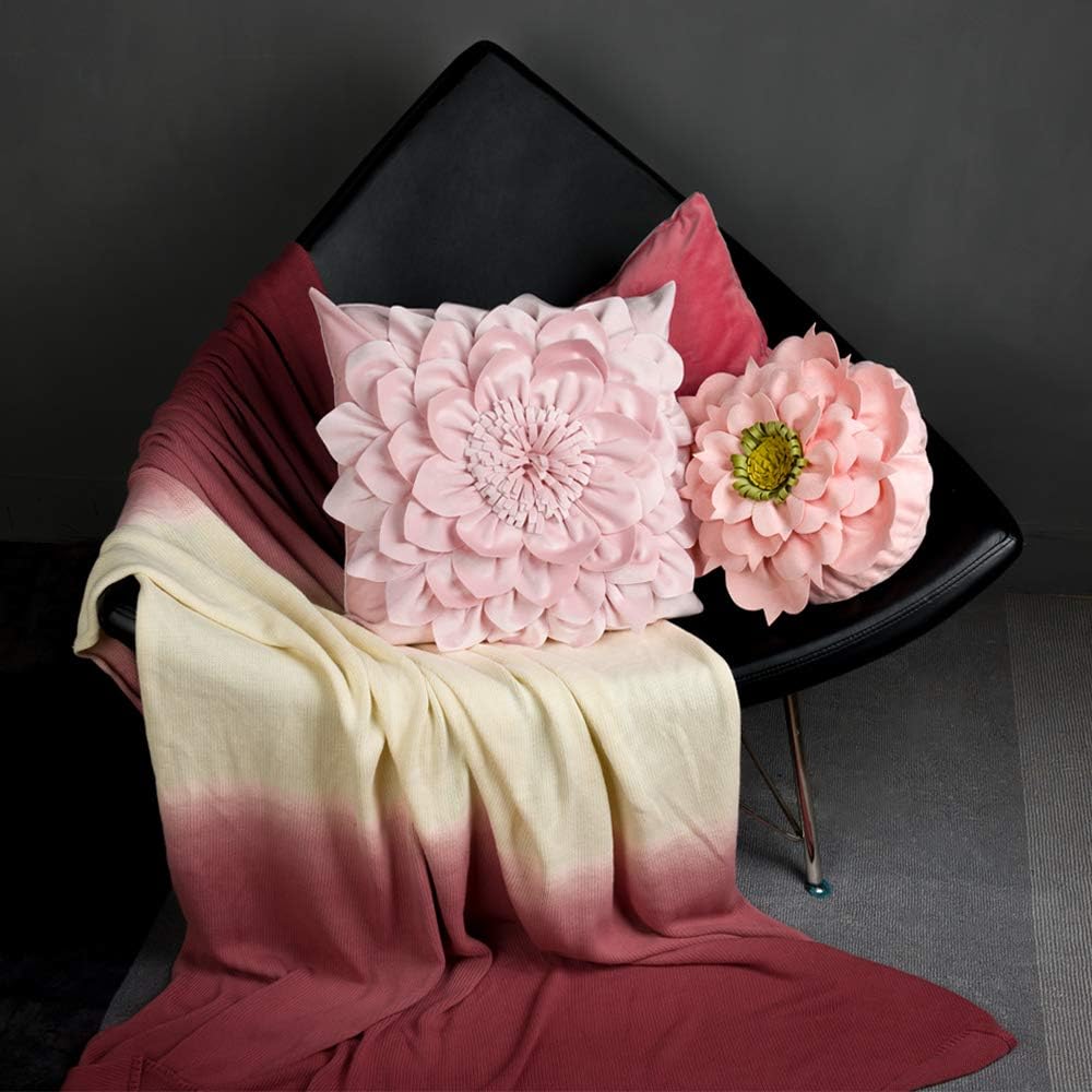 VG|pink|3D Flower Throw Pillow Covers
