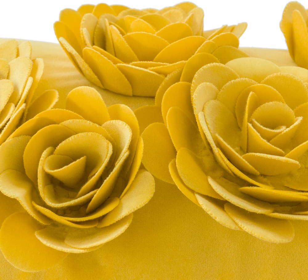 VG|yellow|3D Flower Throw Pillow Cover Lavender
