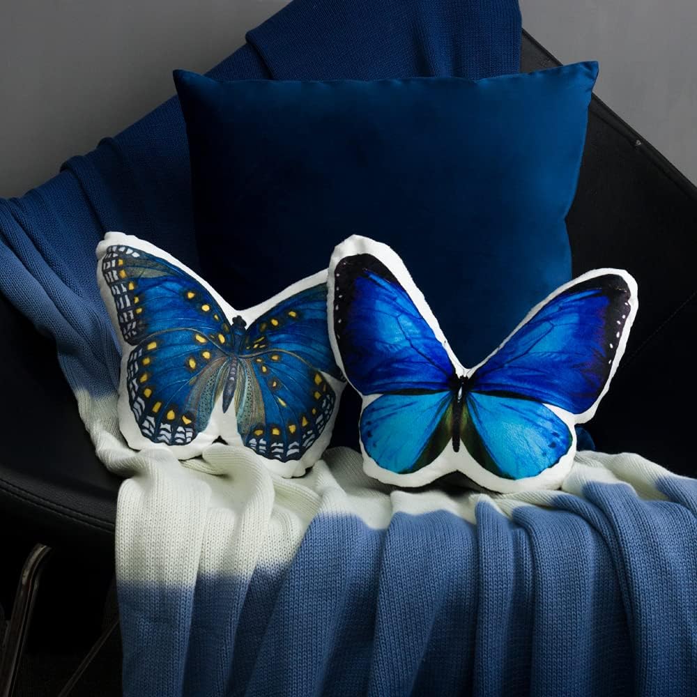 VG|z-neckblue|3D Butterfly Throw Pillow, Hot Pink