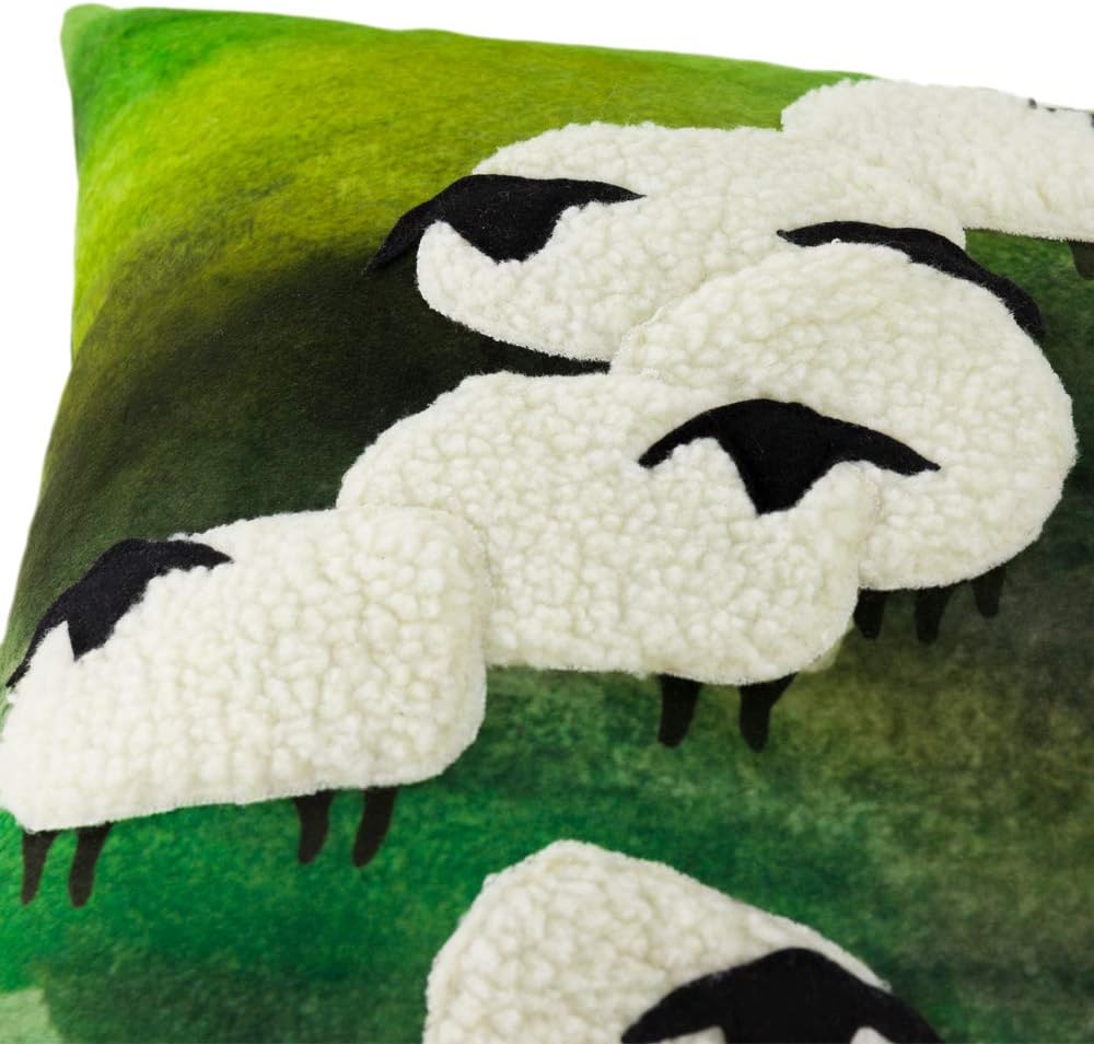VG|s-sheep-green|Decorative Throw Pillow Covers Accent Lion Pattern Chenille Cushion Covers Pillowcases for Couch Bed Living Room Home