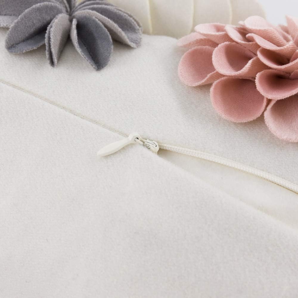 VG|pink-velvet|3D Flower Throw Pillow Cover, Colorful