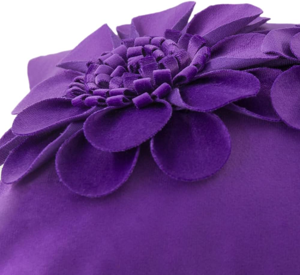 VG|bright-violet|3D Flower Throw Pillow Cover