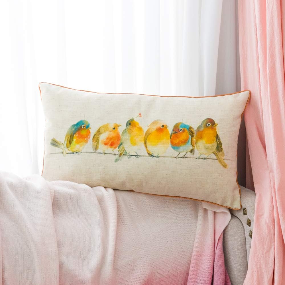 Happy Embroidery Throw Pillow Cover