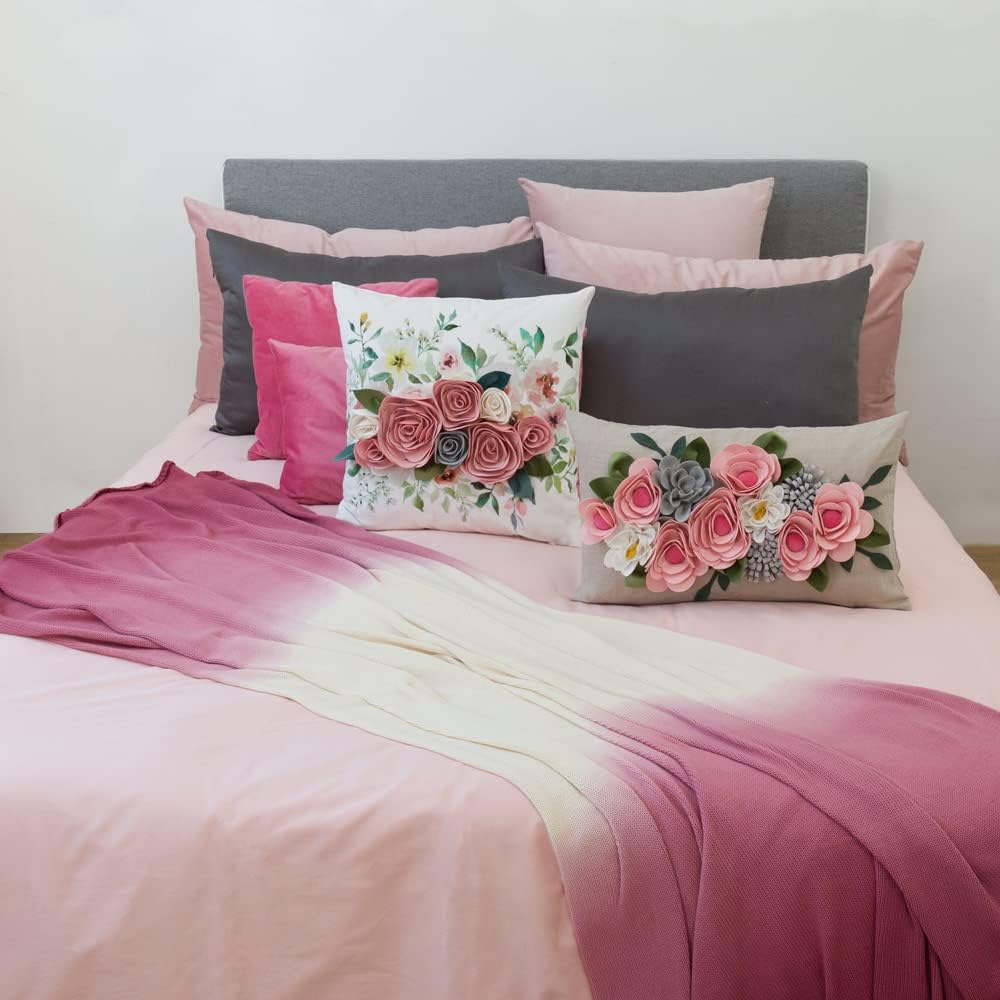 Decorative 3D Flower Throw Pillow Covers
