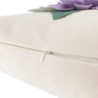 VG|purple|3D Flower Throw Pillow Cover Aesthetic Decorative Floral Accent Pillow Colorful Cushion for Bed Living Room Couch Office Decor Beige Green