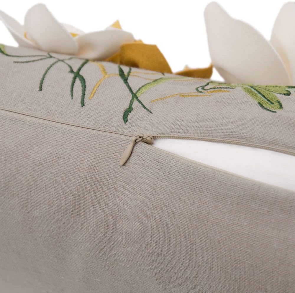 VG|white-new|3D Flower Throw Pillow Cover
