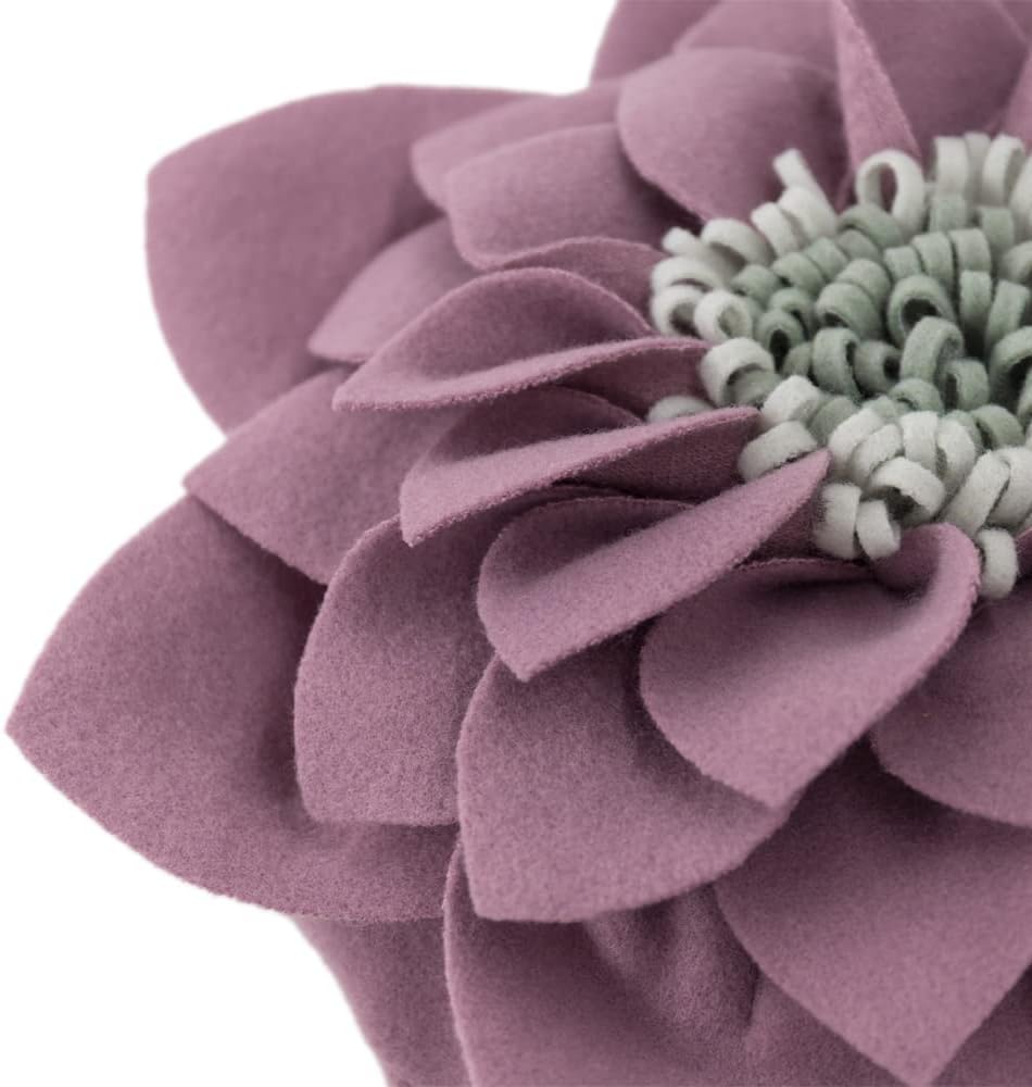 VG|purple|3D Flower Throw Pillow Decorative Accent Pillow Round Cushion for Sofa Couch Chair Bedroom Home Decor