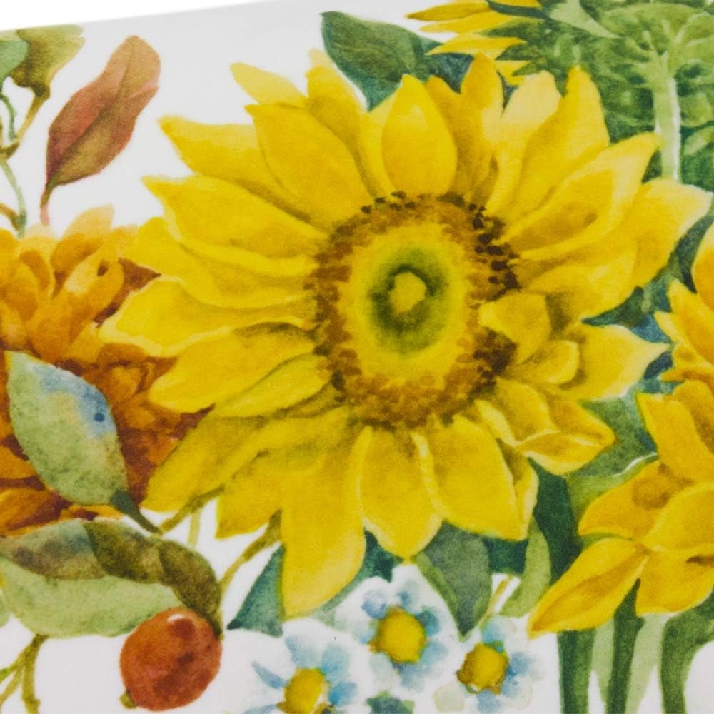 Sunflower Throw Pillow Cover, White