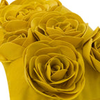VG|yellow|3D Flowers Throw Pillow Cover Decorative Soft Velvet Accent Floral Cushion Lumbar Pillowcase for Bed Sofa Couch Living Room