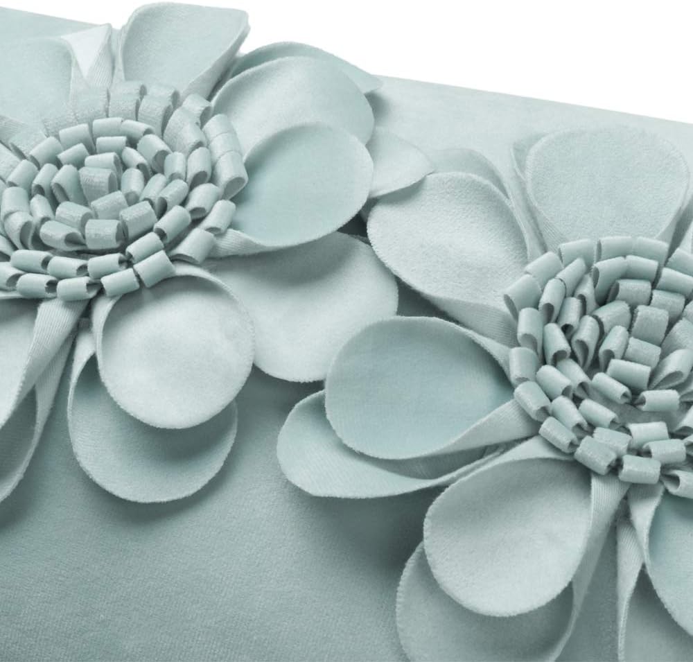 VG|sky-blue|3D Flower Throw Pillow Cover