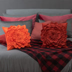 VG|dark-red,orange|3D Flower Throw Pillow Covers