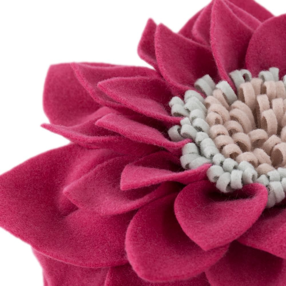 VG|rosered|3D Flower Throw Pillow Decorative Accent Pillow Round Cushion for Sofa Couch Chair Bedroom Home Decor