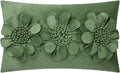 VG|green|3D Flower Throw Pillow Cover