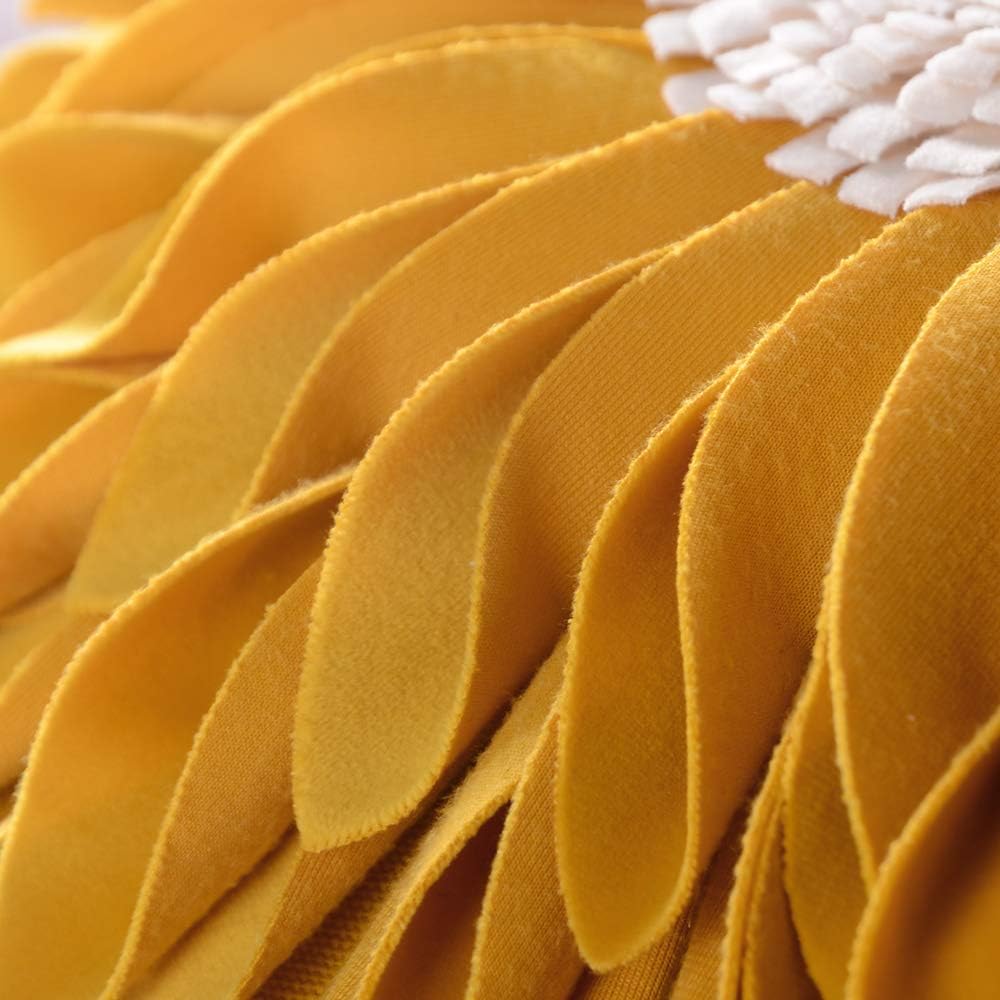 VG|yellow-yellow-canvas|3D Sunflowers Throw Pillow Cover Wine Red