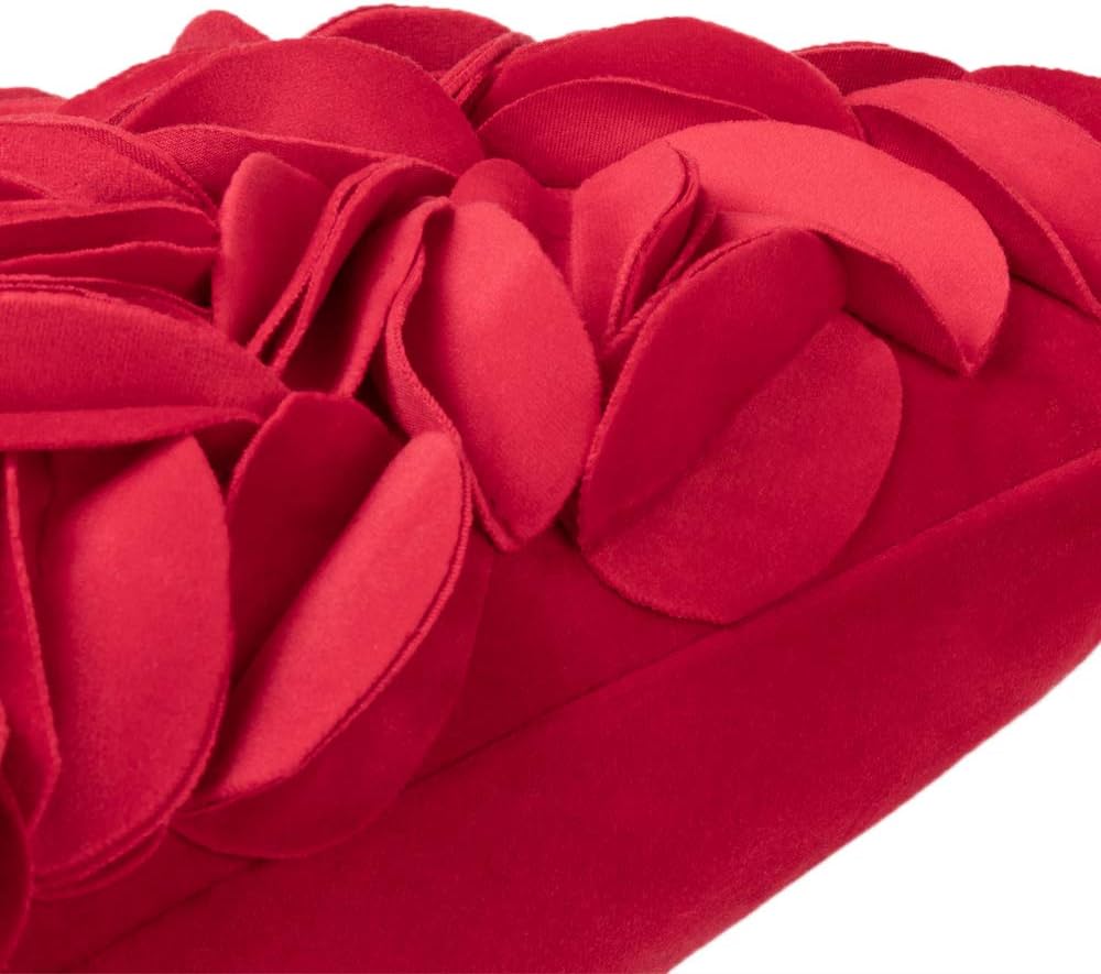 VG|red-velvet|Handmade 3D Floral Throw Pillow Cover