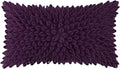 VG|purple|3D Flower Throw Pillow Cover, Velvet, Light Grey