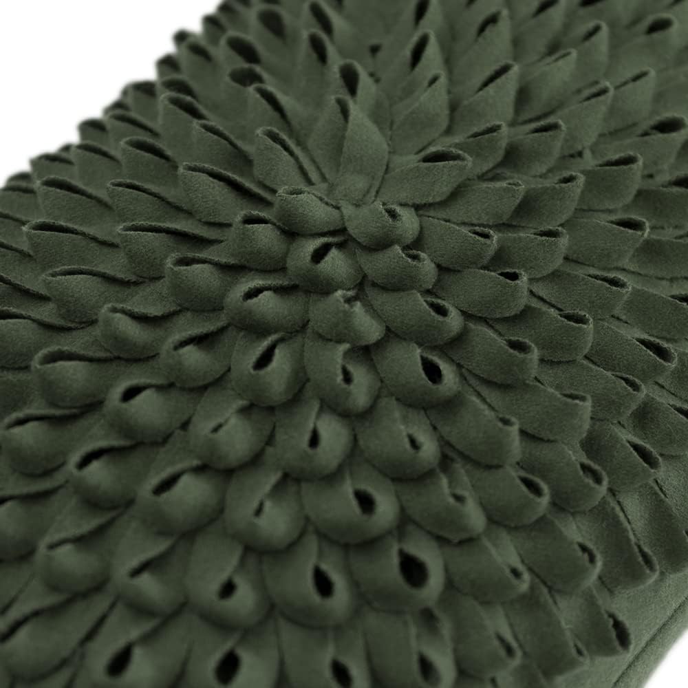 3D Flower Throw Pillow Cover, Velvet, Light Grey