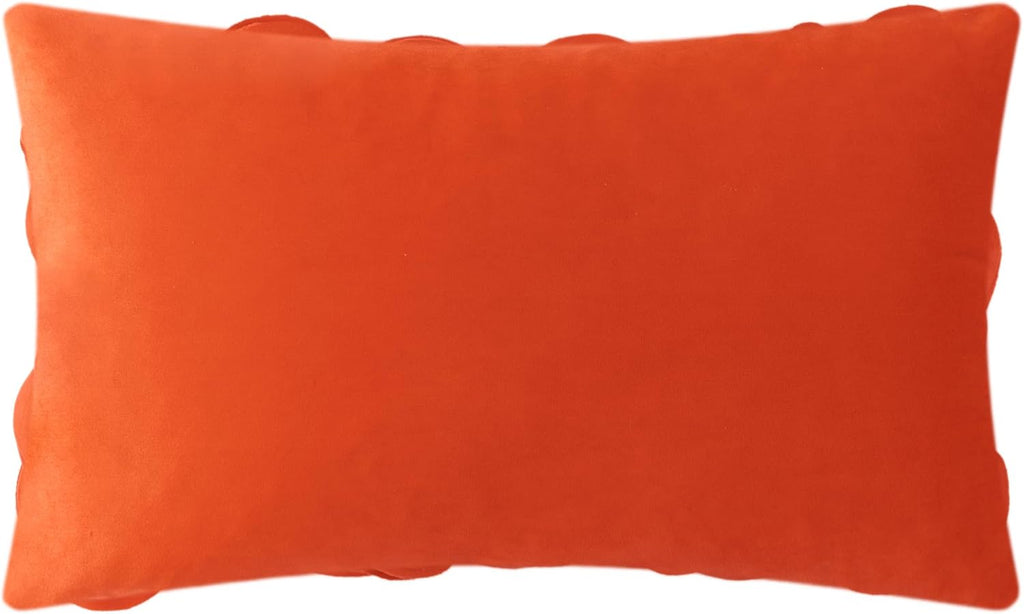 VG|dark-orange|Handmade 3D Floral Throw Pillow Cover