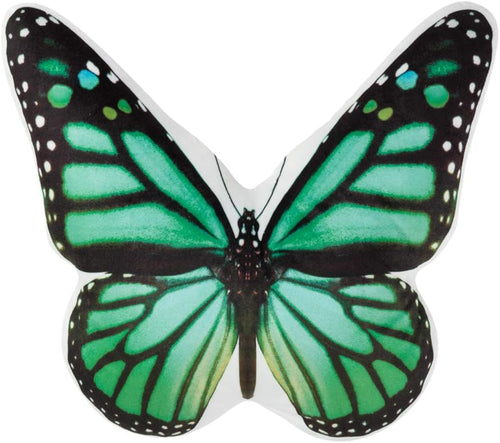 3D Butterfly Throw Pillow, Hot Pink - Green Butterfly