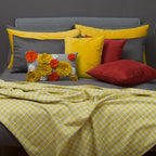 VG|colorful-orangeyellow-faux-wool|3D Flower Throw Pillow Cover, Colorful