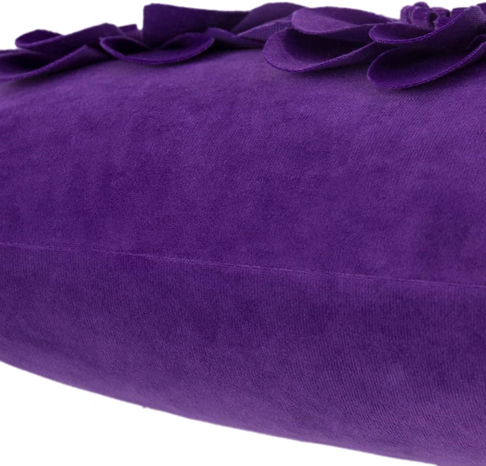 VG|bright-violet|3D Flower Throw Pillow Cover