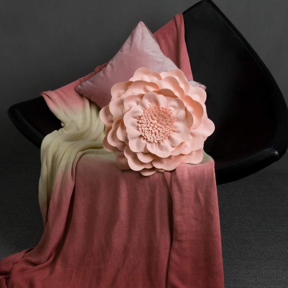 Flower Throw Pillow Cover Decorative Round Pillowcase Floral Cushion for Bed Sofa Couch Car Decor