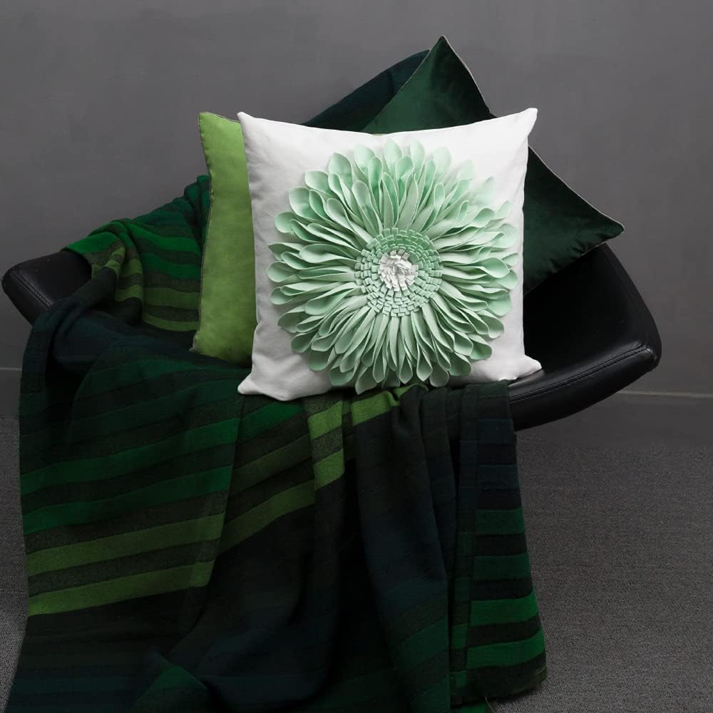 VG|green-mint-green-white-canvas|3D Sunflowers Throw Pillow Cover Wine Red