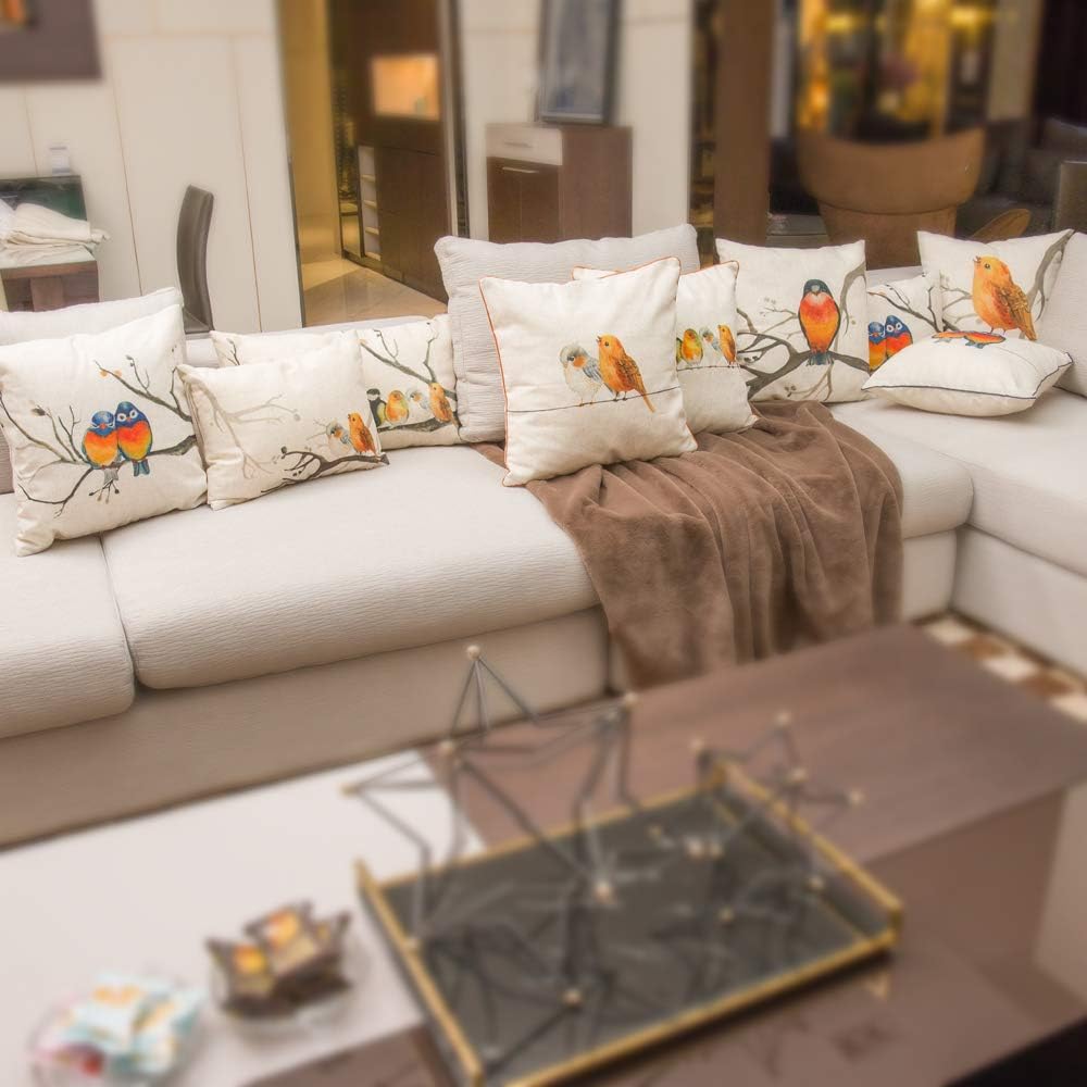 Cute Birds Series Throw Pillow Cover Decorative Pillowcase Cushion Case Shell Linen Couch Bed Home Decor
