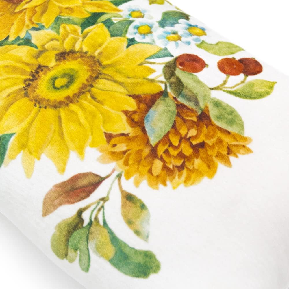 VG|chenille-14x28-inch|Sunflower Throw Pillow Cover, White