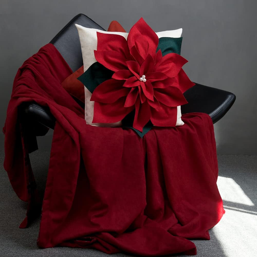 Luxury 3D Flower Throw Pillow Cover