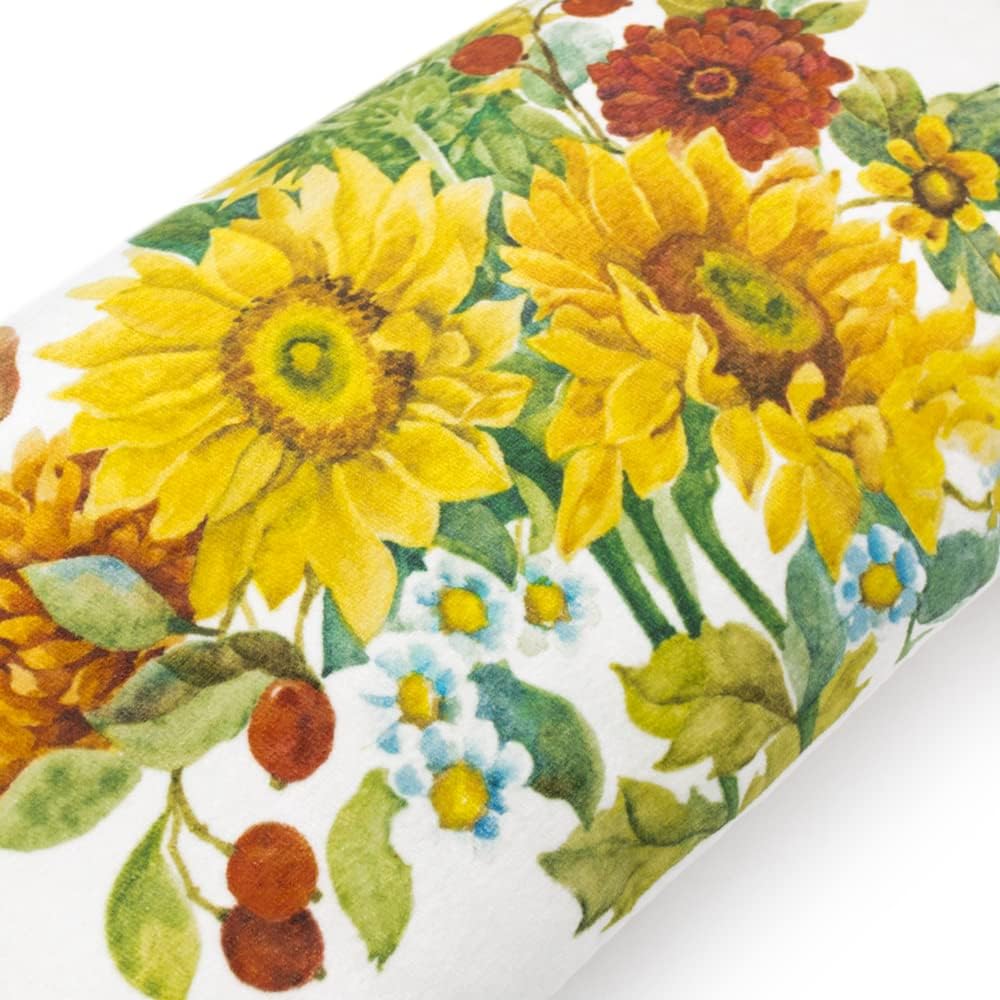 VG|chenille-14x28-inch|Sunflower Throw Pillow Cover, White