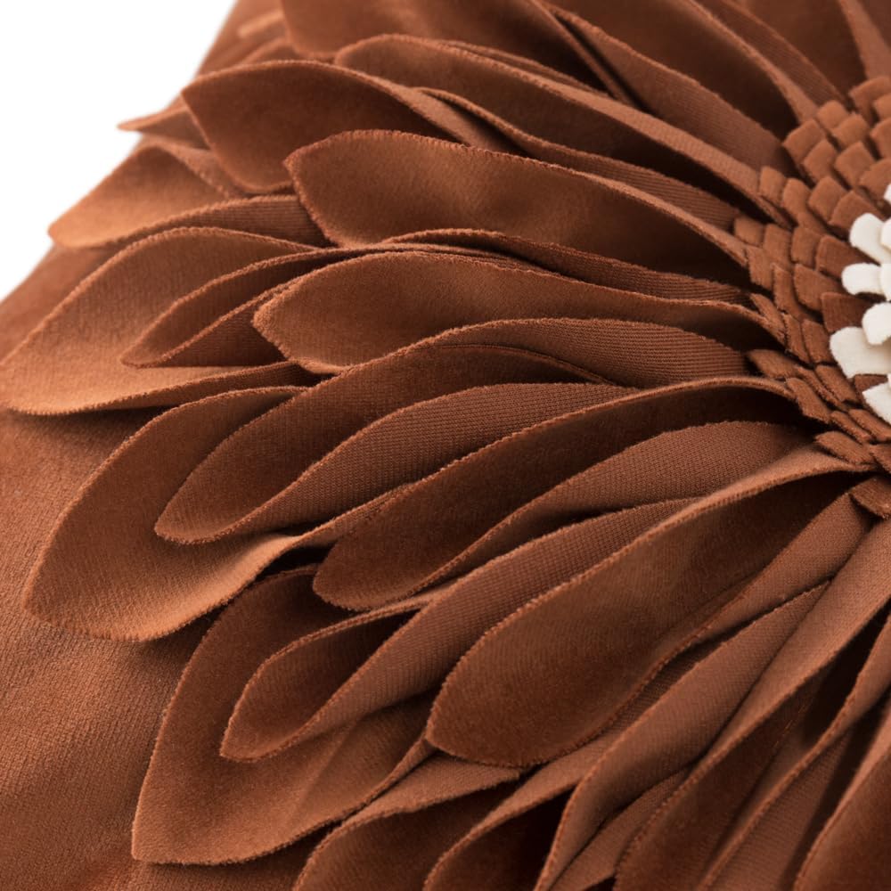 VG|red-burnt-orange|3D Sunflowers Throw Pillow Cover Wine Red
