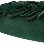 VG|dark-green-persian-velvet|Handmade 3D Floral Throw Pillow Cover