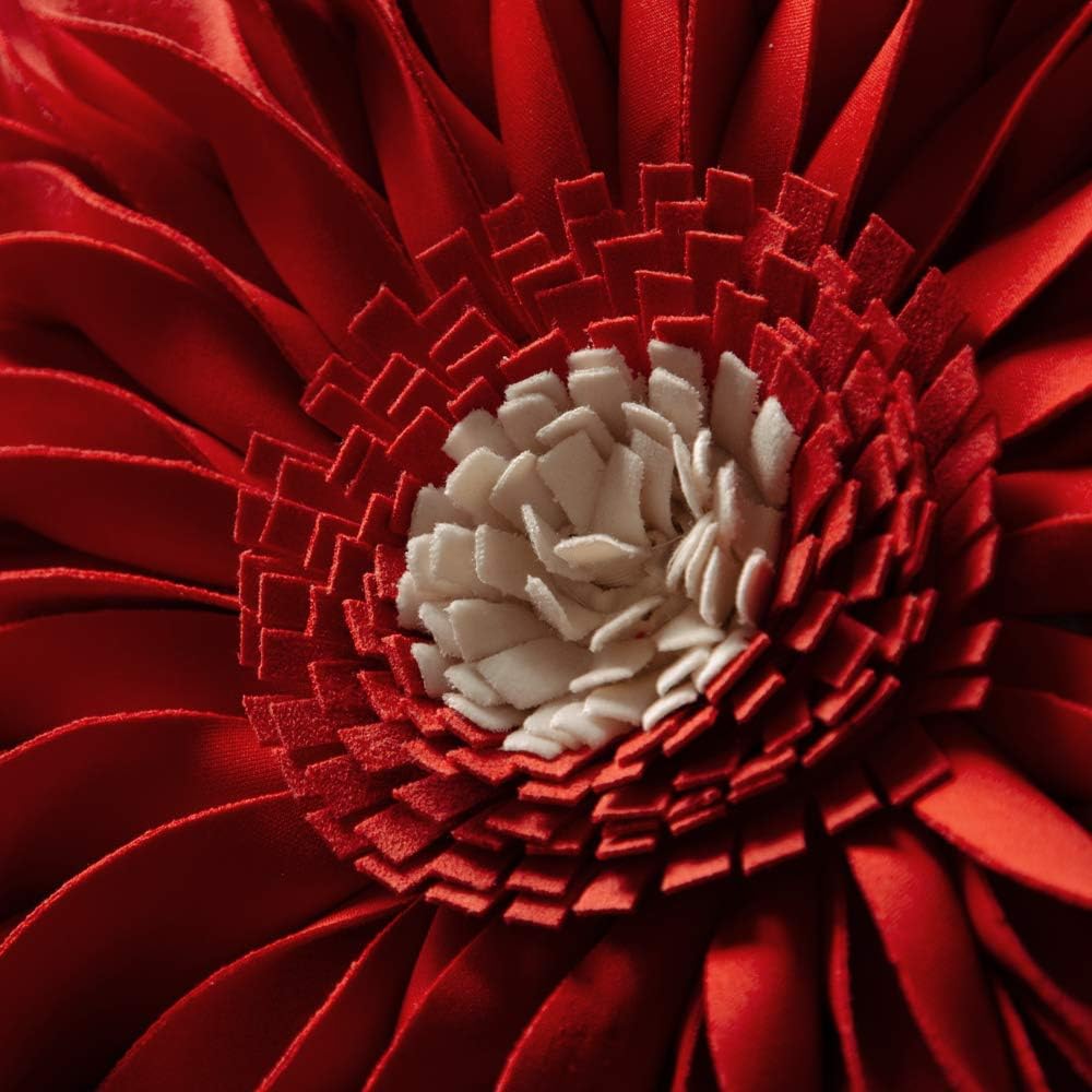 VG|reddish-orange-beige-canvas|3D Sunflowers Throw Pillow Cover Wine Red