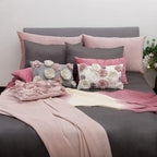 VG|colorful-faux-wool,pink-velvet|3D Flower Throw Pillow Cover, Colorful