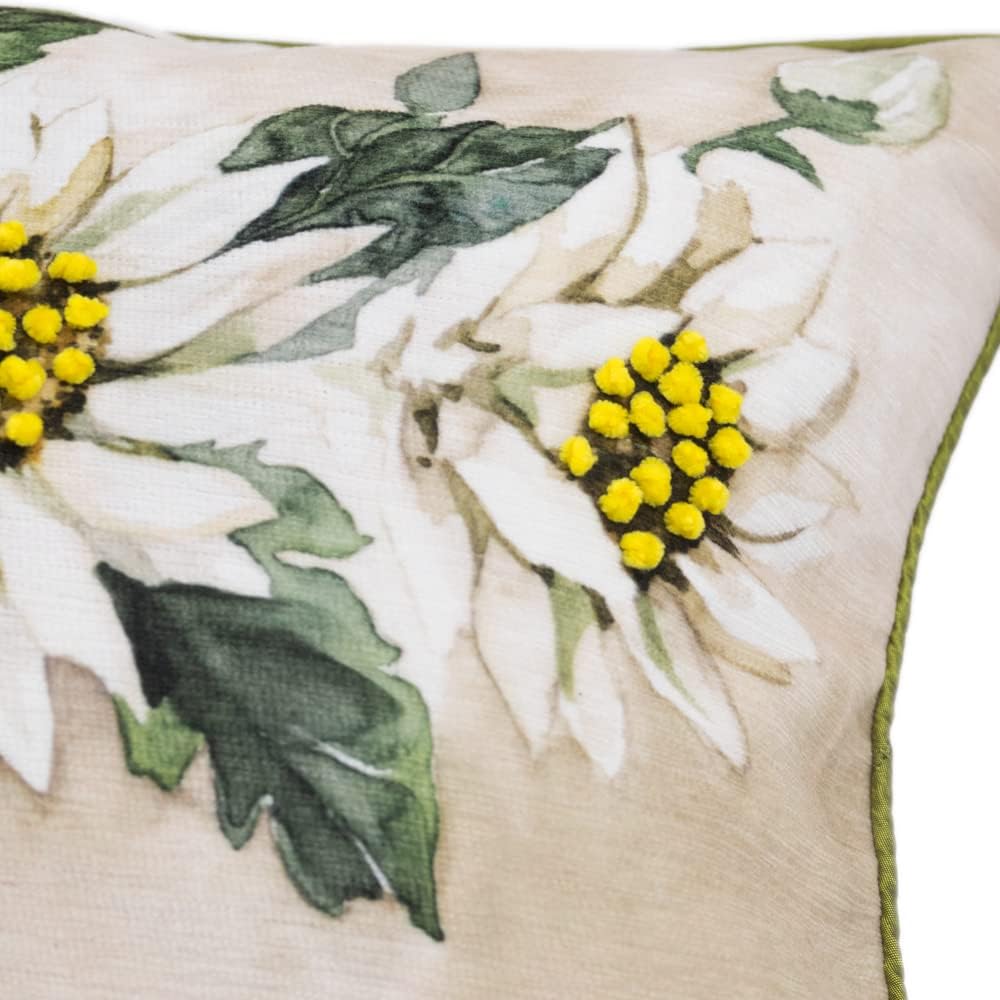 VG|daisy|3D Flower Lumbar Throw Pillow Covers White