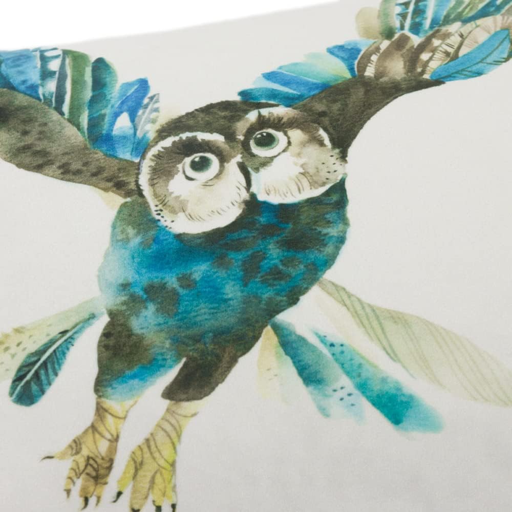 VG|blue-cute-owl|ove irds Throw Pi ow Cover ue Green