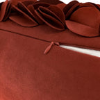 VG|rust-red|Handmade 3D Floral Throw Pillow Cover