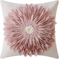 VG|pink-rose-pink-white-canvas|3D Sunflowers Throw Pillow Cover Wine Red