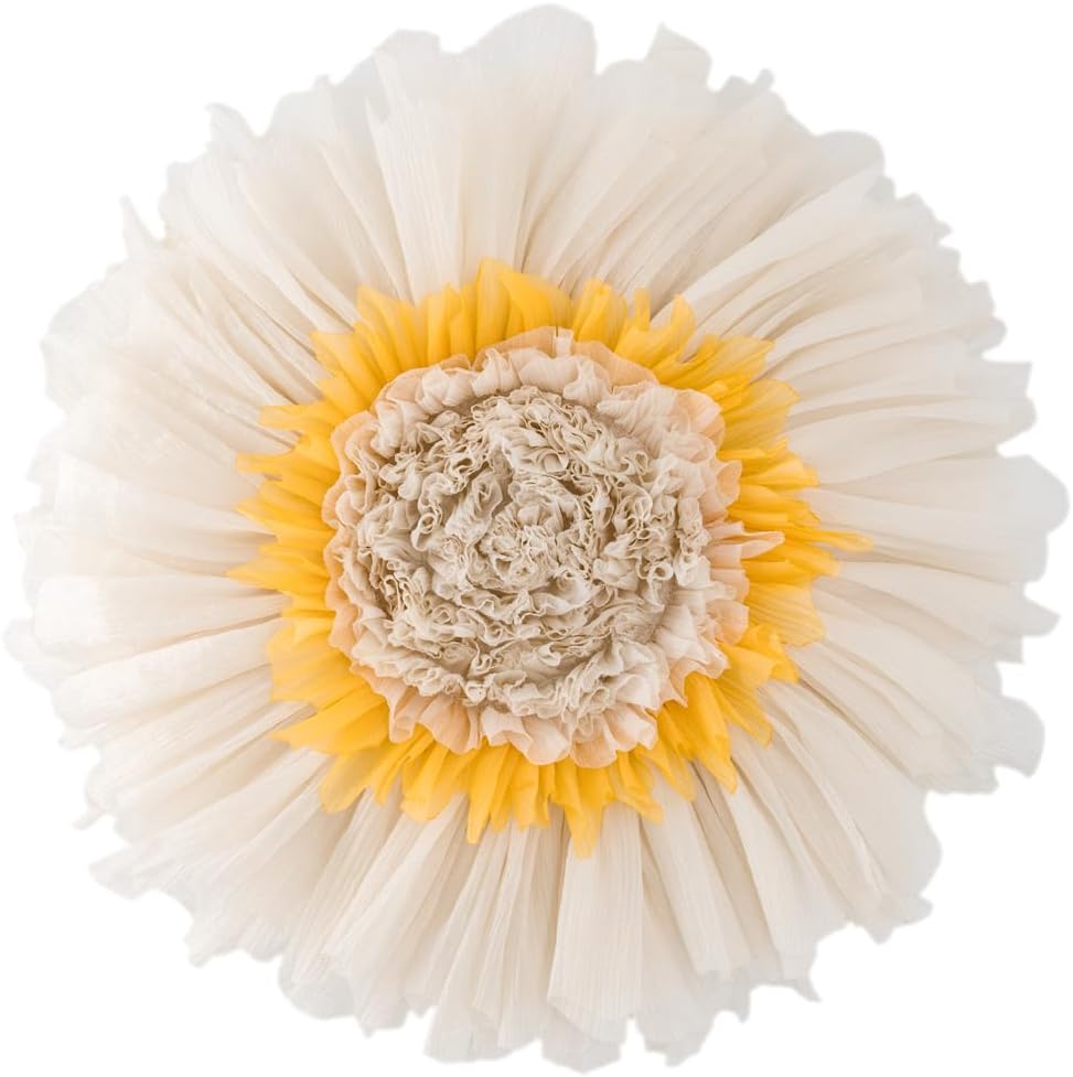 Decorative 3D Flower Shaped Throw Pillow - Beige / 14 Inch