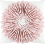 VG|pink-light-pink-white-canvas|3D Sunflowers Throw Pillow Cover Wine Red