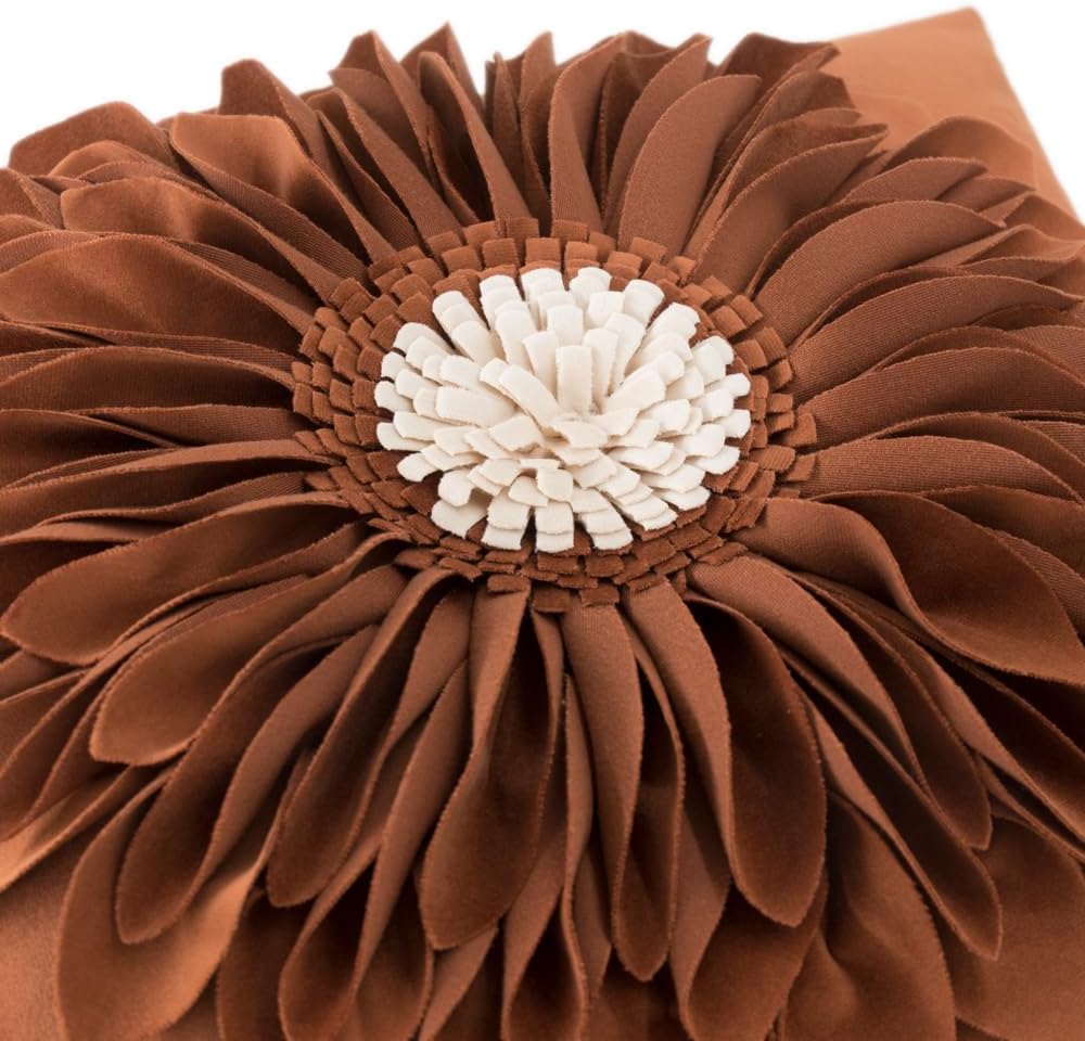 VG|red-burnt-orange|3D Sunflowers Throw Pillow Cover Wine Red