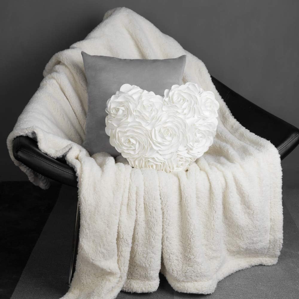 VG|bright-yellow|Heart Flower Throw Pillow Covers
