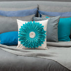 VG|blue-teal-blue-beige-canvas|3D Sunflowers Throw Pillow Cover Wine Red