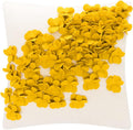 VG|yellow|Handmade 3D Flower Throw Pillow Covers Decorative Aesthetic Floral Accent Pillow Cases Stereo Cushion for Couch Living Room Bed Chair Decor Beige