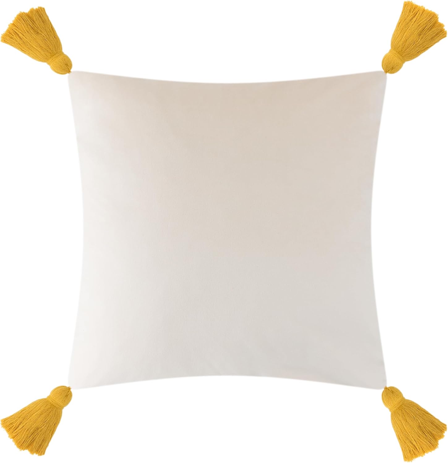 Velvet Throw Pillow Cover with Sunflower Design, Yellow and Green