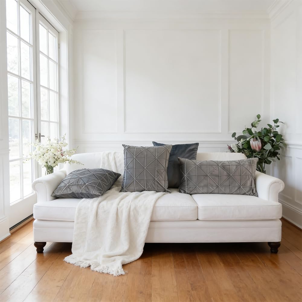 VG|light-gray|Velvet Pillow Cover