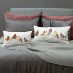 VG|yellow-with-5-birds|Cute Birds Throw Pillow Cover Lumbar Accent Cushion Embroidered Pillowcase for Home Sofa Bed Living Room Dark Blue Orange Beige