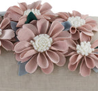 VG|6flower-rosegold-velvet|3D Daisy Flower Throw Pillow Cover, White